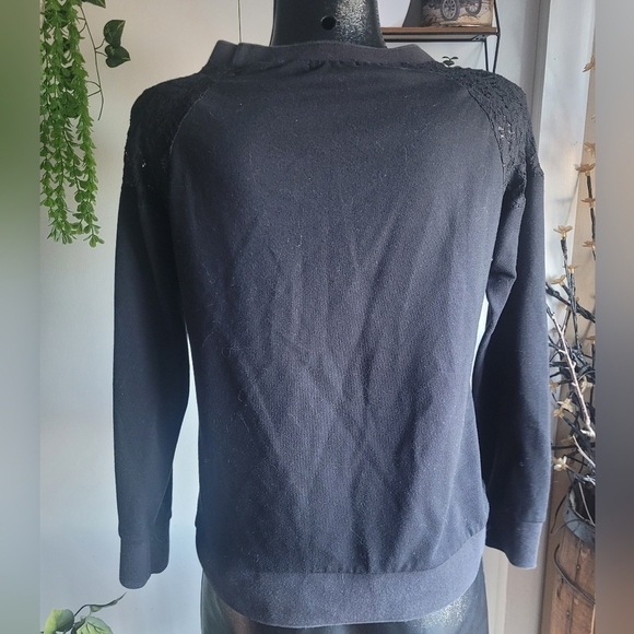 Verve Ami Black Sweater with Lace Detailed Shoulders M - Picture 6 of 7
